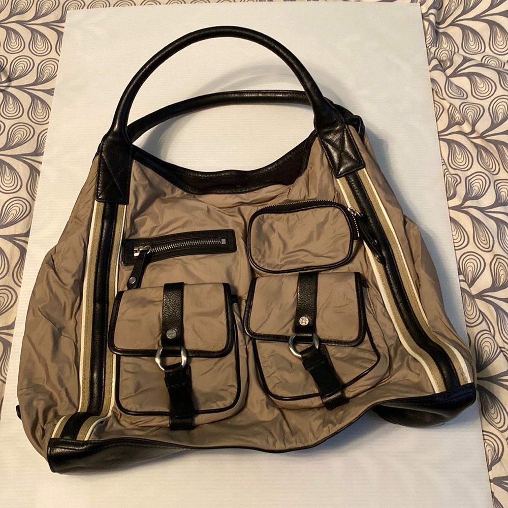 Cole Haan Taupe and Black Shoulder Bag